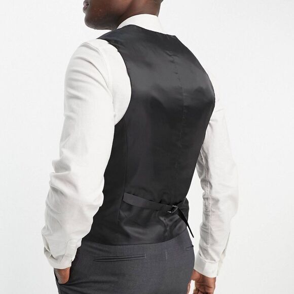ASOS DESIGN super skinny suit waistcoat in charcoal Chest 46 Regular‎ NWT in pkg - Picture 2 of 8